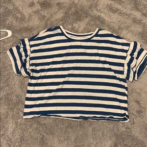 Blue and white stripe shirt